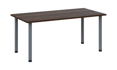 CRTR 160 jídelní stůl, kovová podnož stříbrná, deska 25 mm, 1600x800 mm, ořech královský